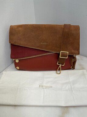 Hammitt Los Angeles Dillon Leather and Suede 6-Way Crossbody Bag Brown Tan Wine